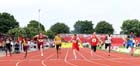 No 69 Ronnie Wells (Somerset) wins the Inter Boys 100 metres.